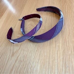 Burgundy / Maroon / Gray / White Plaid Headband